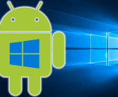 Android-Roboter mit Windows-Logo