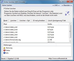 Sicheres Löschen von Dateien