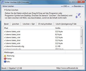 Sicheres Löschen von Dateien