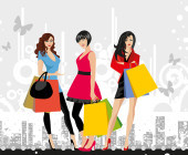 Frauen mit Einkaufstaschen