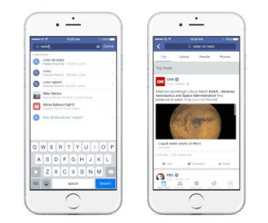 Handy mit Facebook-Suche 