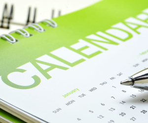 Kalender mit Stift