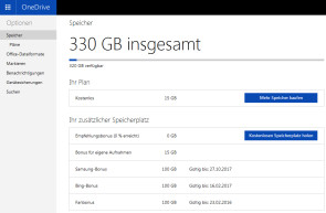 OneDrive Kapazität