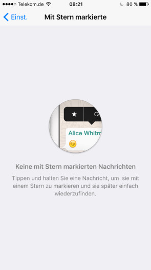 Whatsapp bündelt mit einem Stern markierte Nachrichten