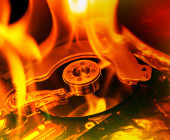 Festplatte und Feuer