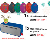 Am 5. Dezember UE Roll und BRIQ STUDIO Speaker  gewinnen