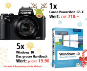 Am 13. Dezember PowerShot G5 X und Windows 10 Bücher gewinnen