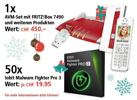 Am 14. Dezember AVM Produkteset und IObit Malware Fighter gewinnen 