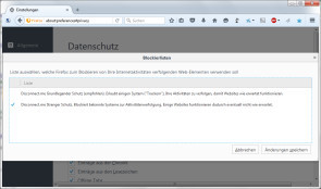 Neue Blockierliste in Firefox 43