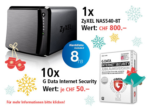 Am 24. Dezember Zyxel-NAS und Sicherheitssoftware gewinnen Am 24. Dezember Zyxel-NAS und Sicherheitssoftware gewinnen