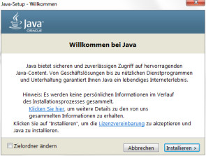 Lücke im Java-Setup