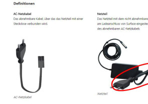 Rückrufaktion von Surface AC-Netzkabel 