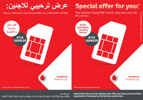 Die Vodafone-Broschüre gibt es auf Englisch und Arabisch