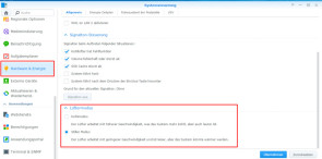 Synology NAS Stiller Modus