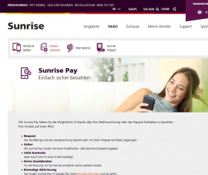 Bei Sunrise bequem per Handy-Rechnung bezahlen 