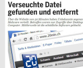 Verseuchte Datei auf 20 Minuten-Website gefunden und entfernt