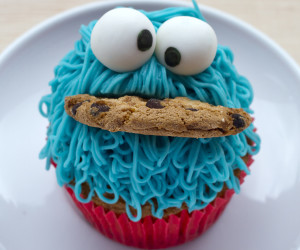 Krümelmonster-Muffin mit Cookie