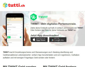 tutti.ch integriert Bezahlsystem TWINT 