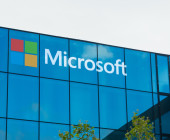 Microsoft-Schriftzug an Gebäude