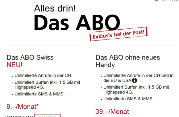 Salt ABO Swiss ?All-Inclusive? Angebot für die Schweiz 