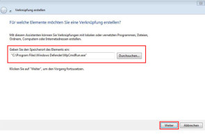 Update-Verknüpfung für Windows Defender