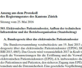 Startschuss für die Einführung des elektronischen Patientendossiers im Kanton Zürich