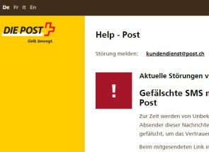 Gefälschte SMS mit gefährlichem Anhang im Namen der Post 