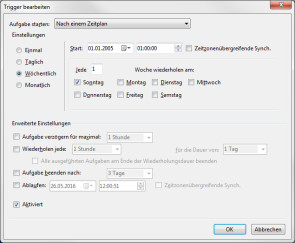 Zeisynchrionisation in der Aufgabenplanung