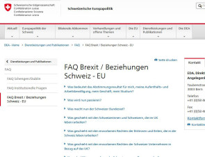 EDA beantwortet mit Helpline und FAQ Fragen zu Brexit-Folgen 