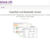 bonus.ch lanciert Angebot für Online-Anfragen für Hypothekenofferten