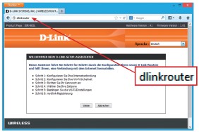 Konfiguration aufrufen: Praktisch alle modernen Router lassen sich ohne die Eingabe einer IP-Adresse konfigurieren. D-Link-Router erreichen Sie zum Beispiel, indem Sie dlinkrouter eintippen.
