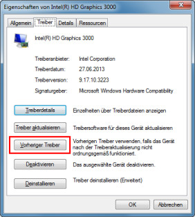 Treiber wiederherstellen: Über den Gerätemanager von Windows lässt sich der vorherige Treiber eines Geräts wiederherstellen.