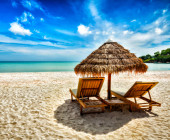 Traumstrand mit Liege