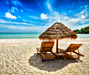 Traumstrand mit Liege 