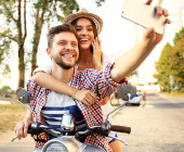 Selfie auf dem Roller