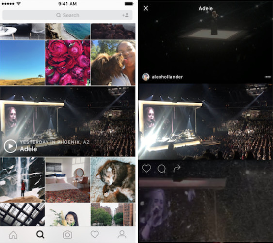 Vorgeschlagene Videos, passend zum Event, bei Instagram Instagram Event Channels