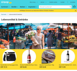 siroop neu mit Wein- und Lebensmittel-Angebot 