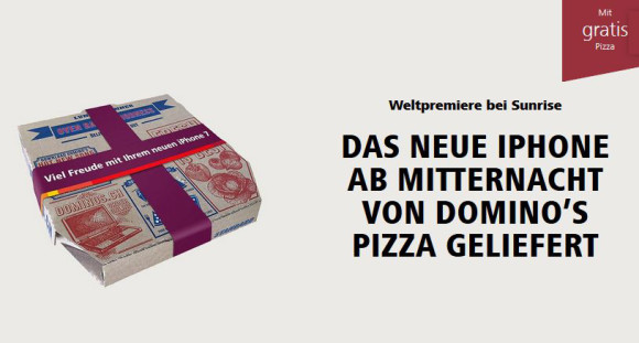 Bei Sunrise kommt das iPhone 7 mit Pizza 