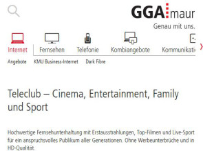 GGA Maur erweitert Glasfaserangebot um Teleclub 