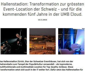 UMB holt Hallenstadion in die Cloud 