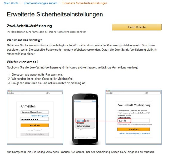 Amazon Webseite