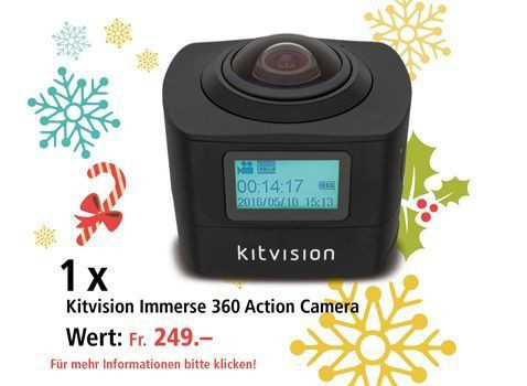 Am 13. Dezember die Kitvision Immerse 360 Action Camera gewinnen Am 13. Dezember die Kitvision Immerse 360 Action Camera gewinnen