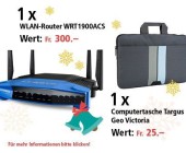 Am 23. Dezember Linksys Dual-Band WI-FI Router und Notebook-Hülle gewinnen