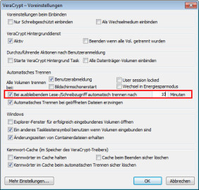 VeraCrypt Einstellungen