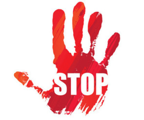 Hand mit Stop 