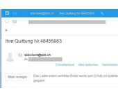 Schädlingsmail mit Absender «sbbclient»