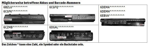 Feuergefahr bei 100'000 HP Notebook-Akkus 