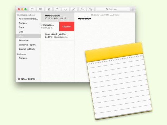 Notizen am Mac schneller löschen 