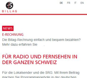 Radio- und TV-Abgaben werden künftig von der Serafe AG erhoben 