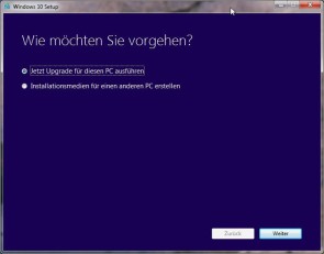 Das Creators Update kann manuell installiert werden